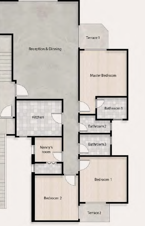 Floor plan for duplex at V levels