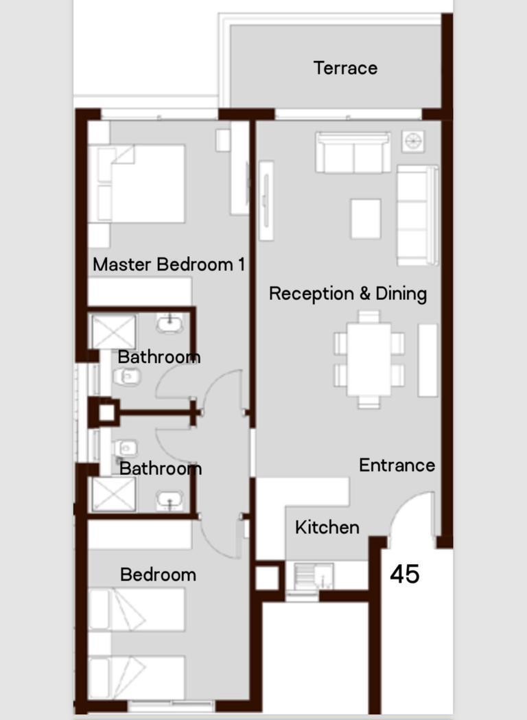 Floor plan for chalet at Hacienda Bay