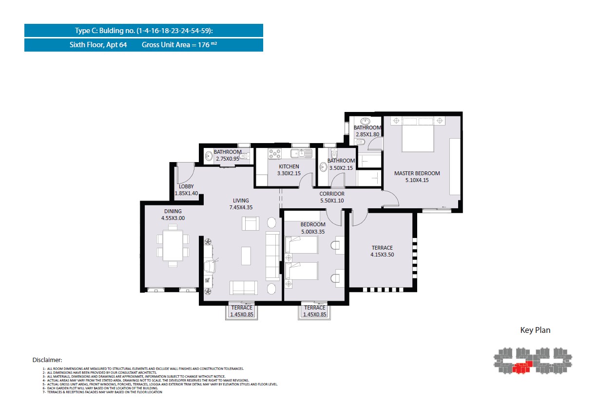 Floor plan for apartment at El Fustat