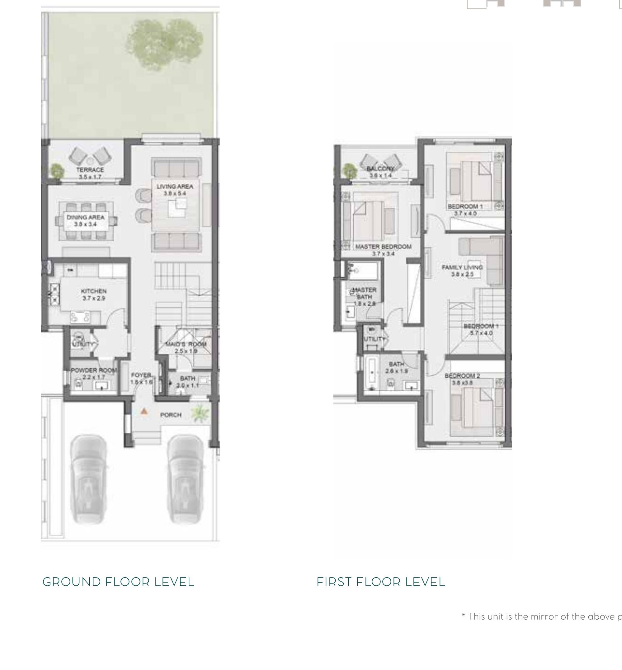 Floor plan for townhouse at Belle Vie