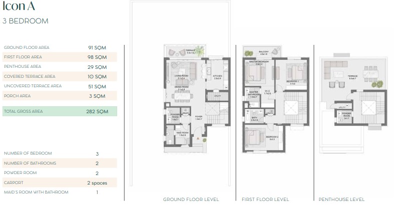 Floor plan for villa at Belle Vie