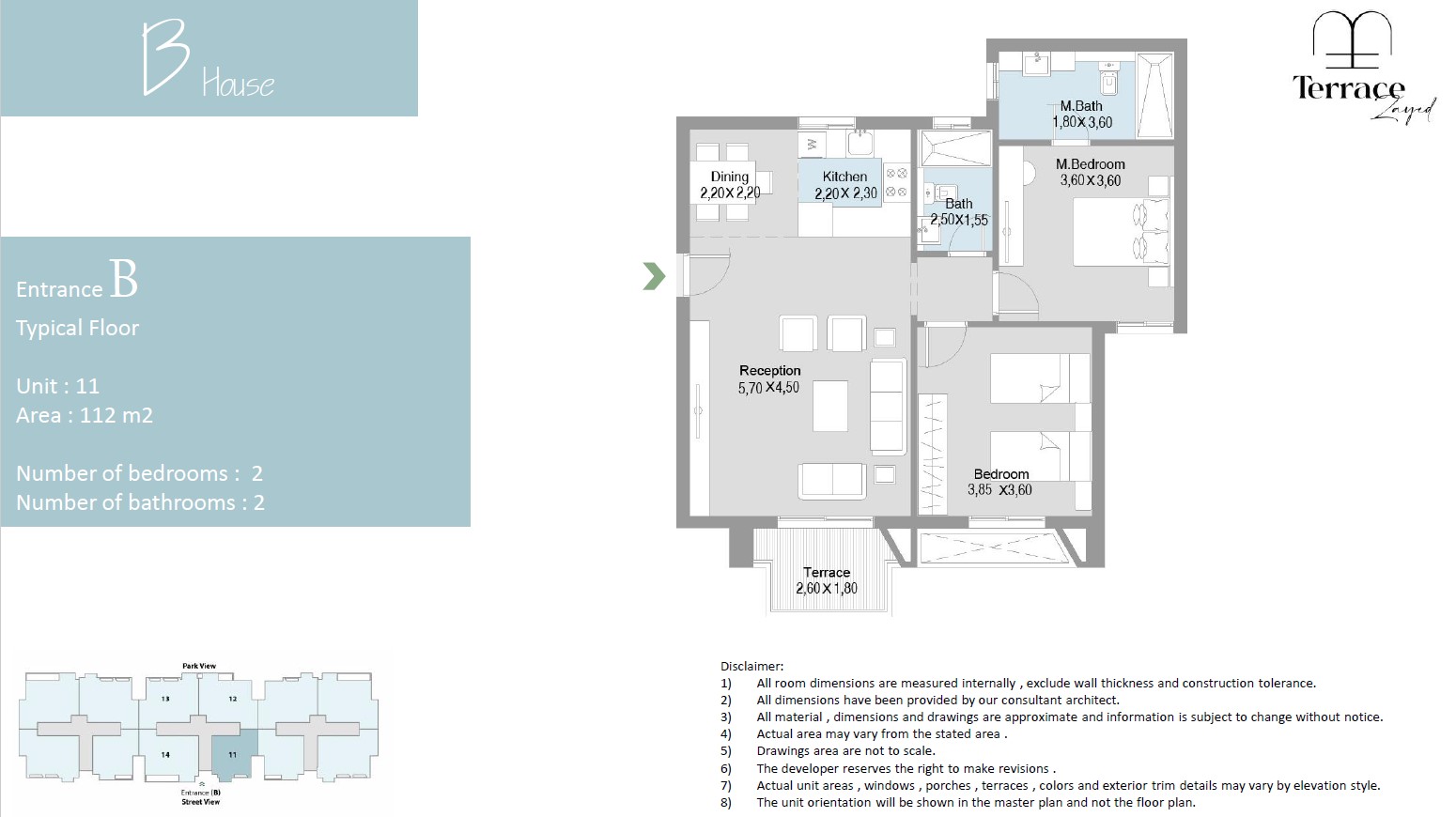 Floor plan for apartment at Terrace