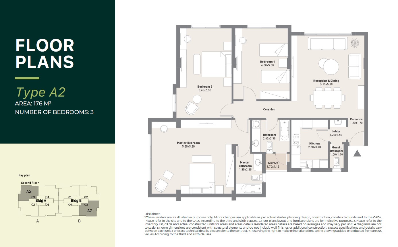 Floor plan for apartment at Al Maqsad