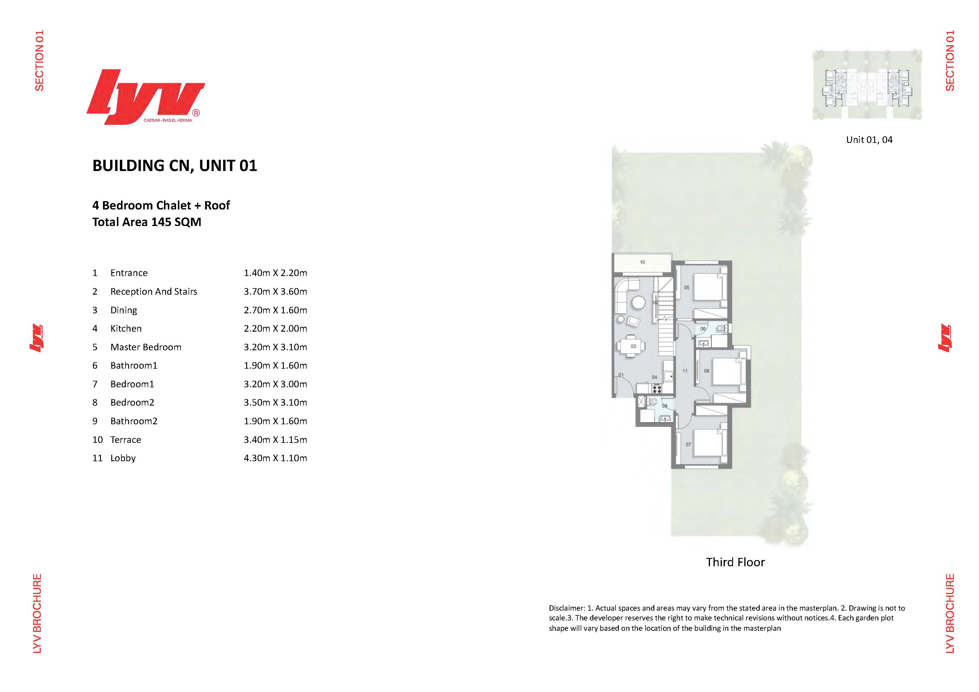 Floor plan for chalet at Lyv Caesar - Ras El Hekma