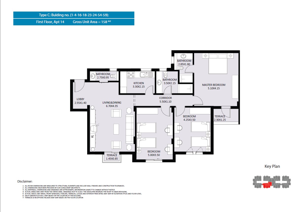 Floor plan for apartment at El Fustat