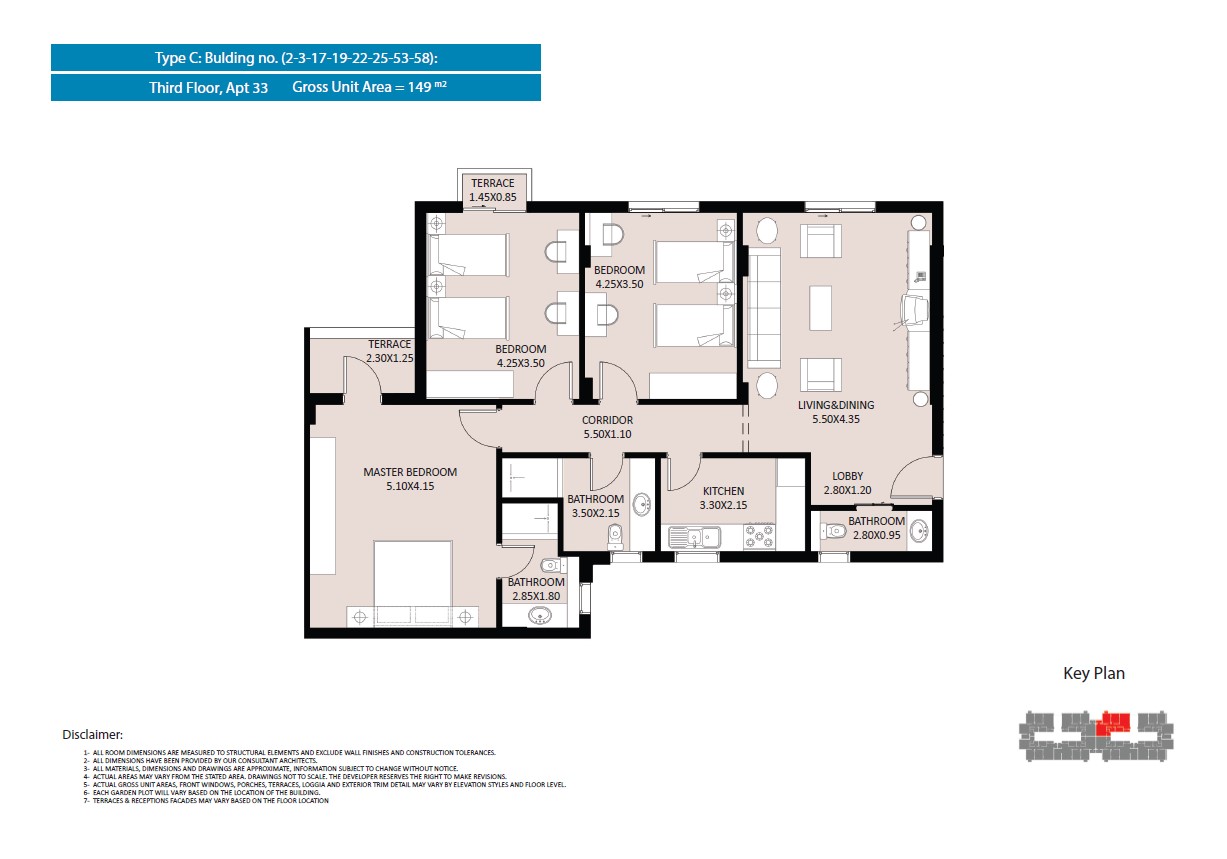 Floor plan for apartment at El Fustat