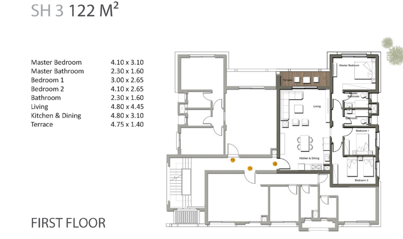 Floor plan for chalet at Gaia