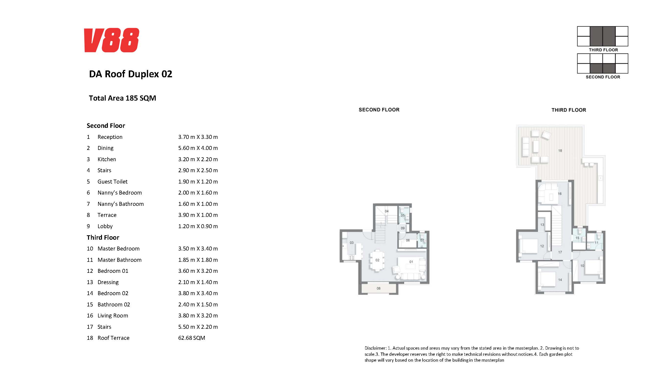 Floor plan for duplex at Lyv Caesar - Ras El Hekma