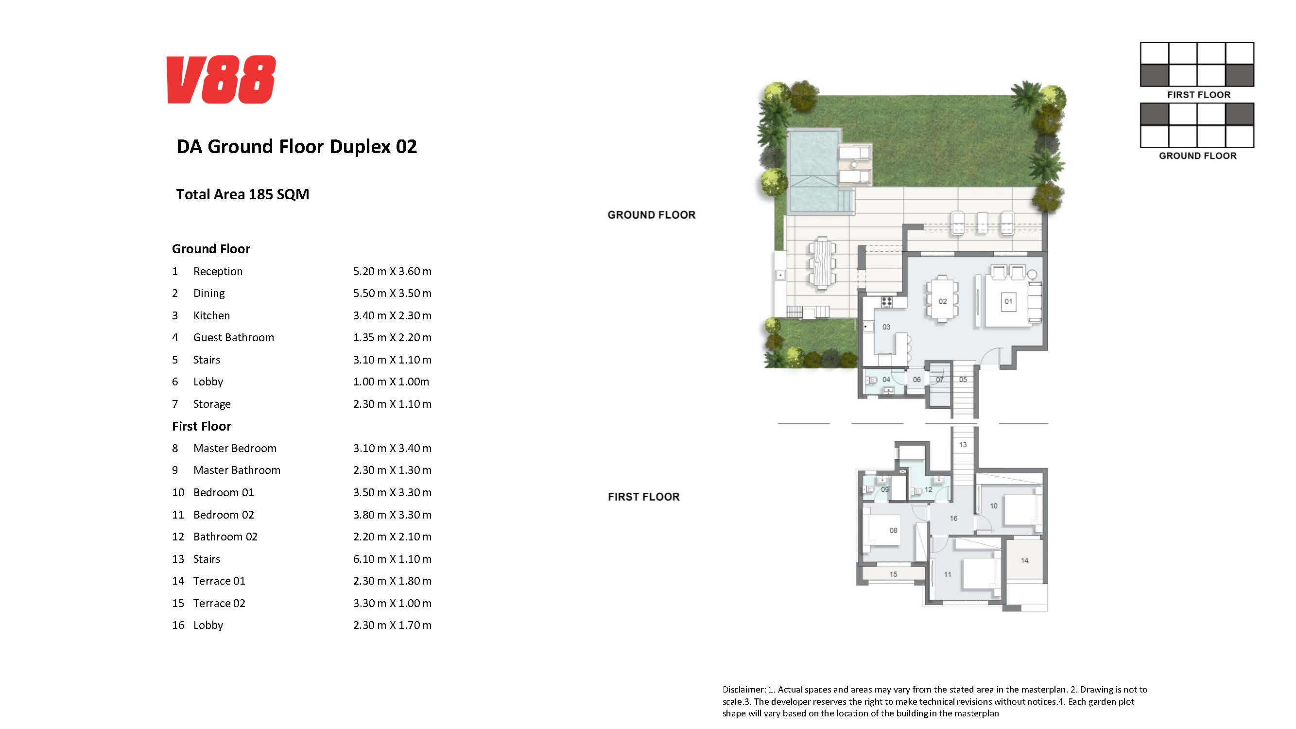 Floor plan for duplex at Lyv Caesar - Ras El Hekma