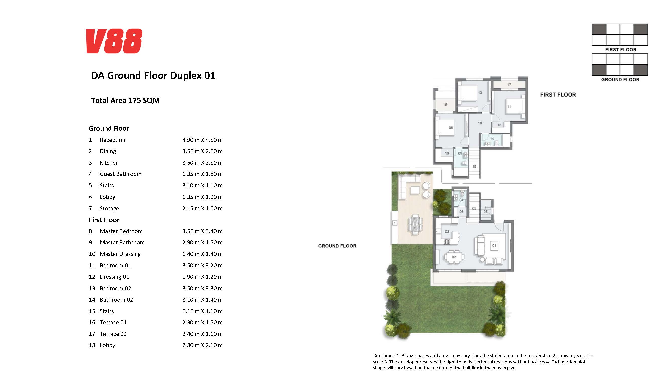 Floor plan for duplex at Lyv Caesar - Ras El Hekma