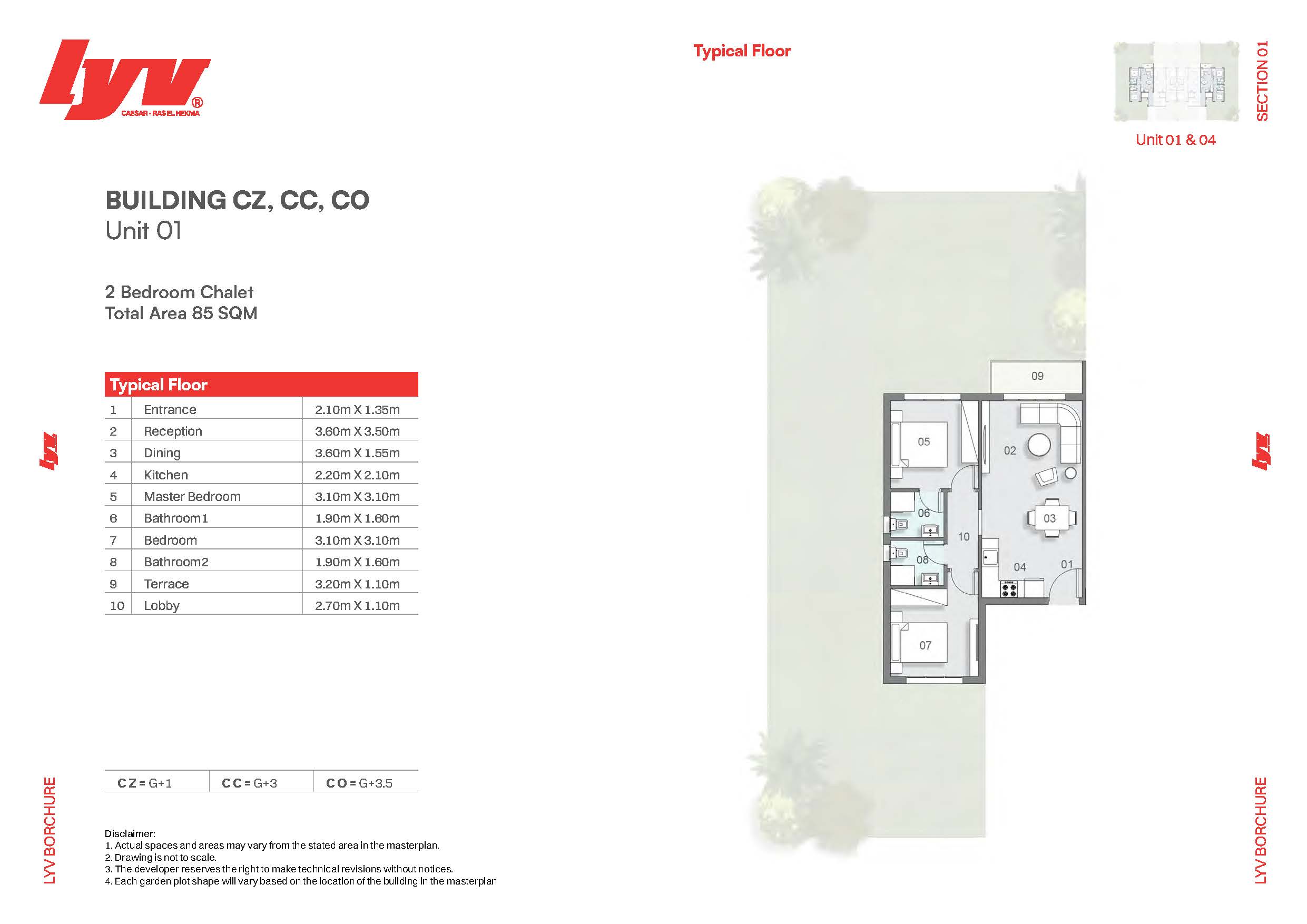Floor plan for chalet at Lyv Caesar - Ras El Hekma
