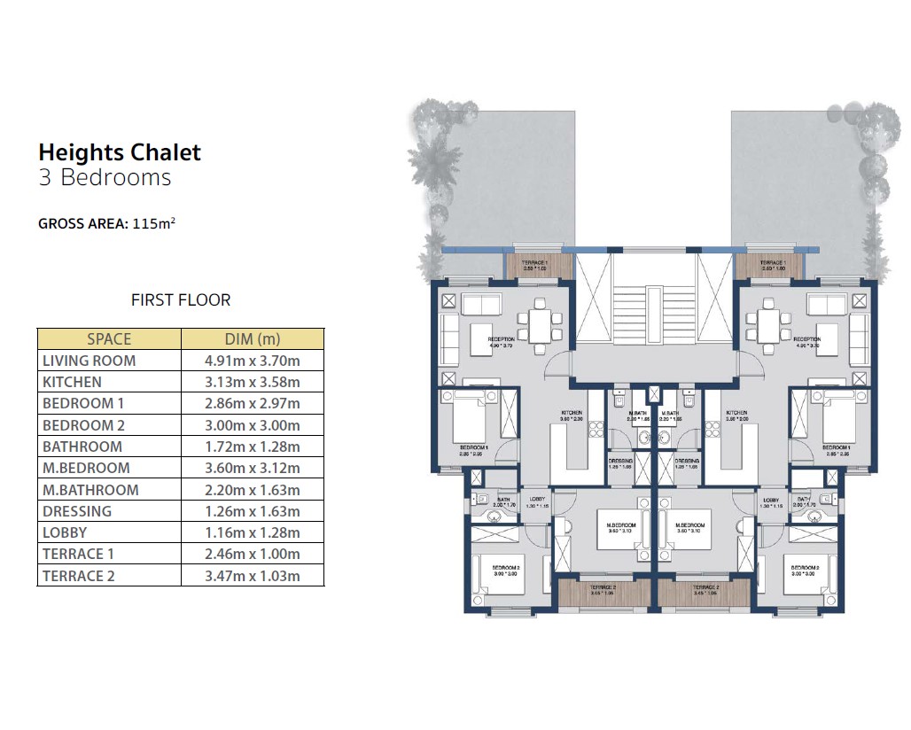 Floor plan for chalet at Evia Mountain View