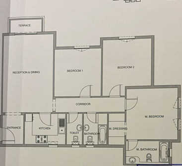 Floor plan for apartment at Aliva Mountain View Mostakbal City