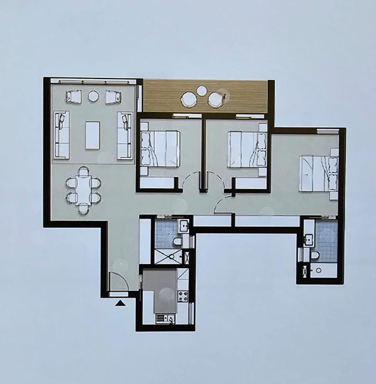 Floor plan for apartment at Zed Tower