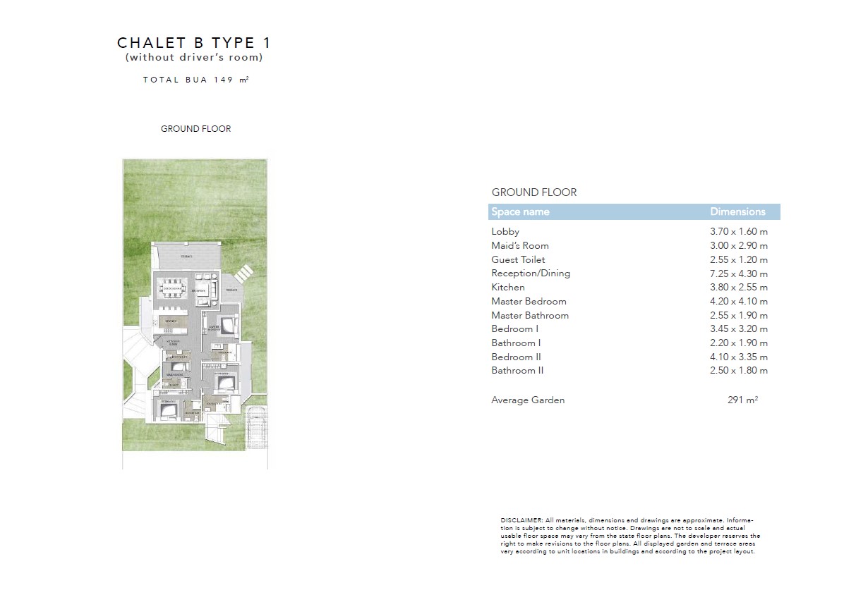 Floor plan for chalet at Jefaira