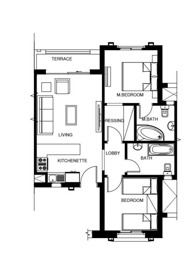 Floor plan for penthouse at Mountain View Ras El Hekma