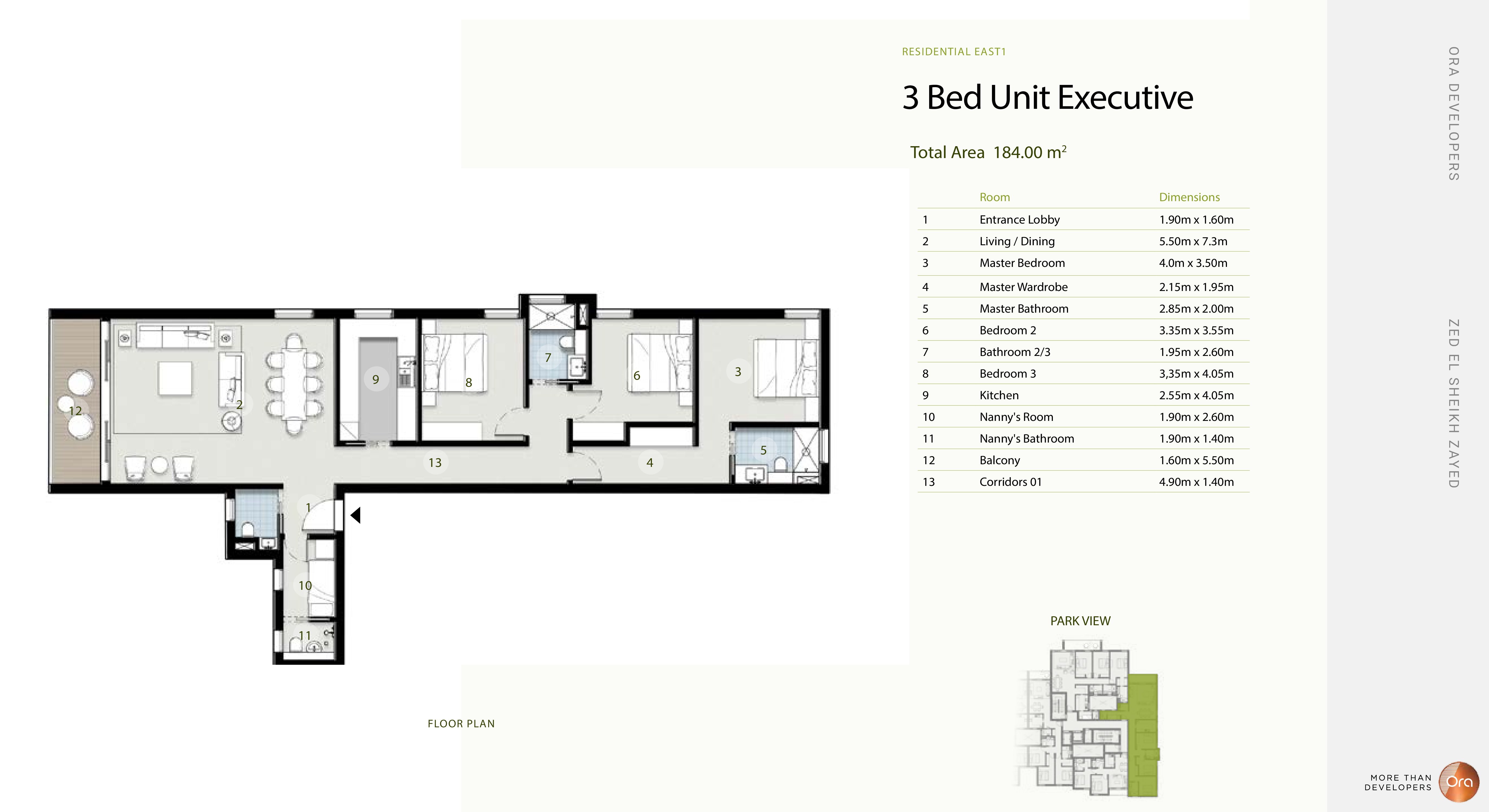 Floor plan for apartment at ZED