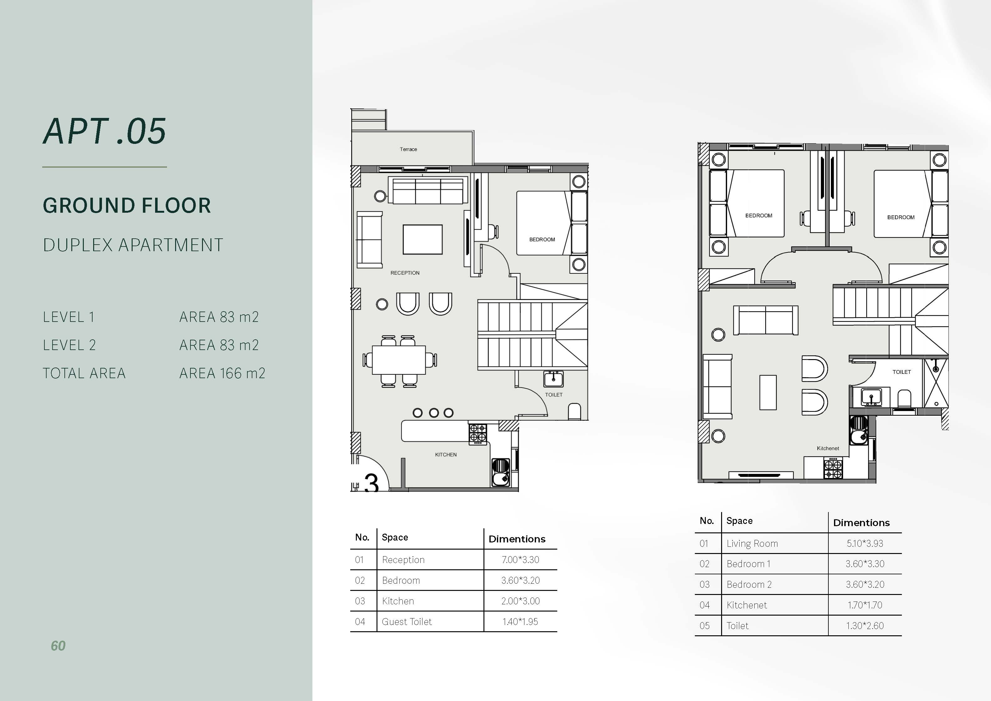 Floor plan for duplex at Rosail