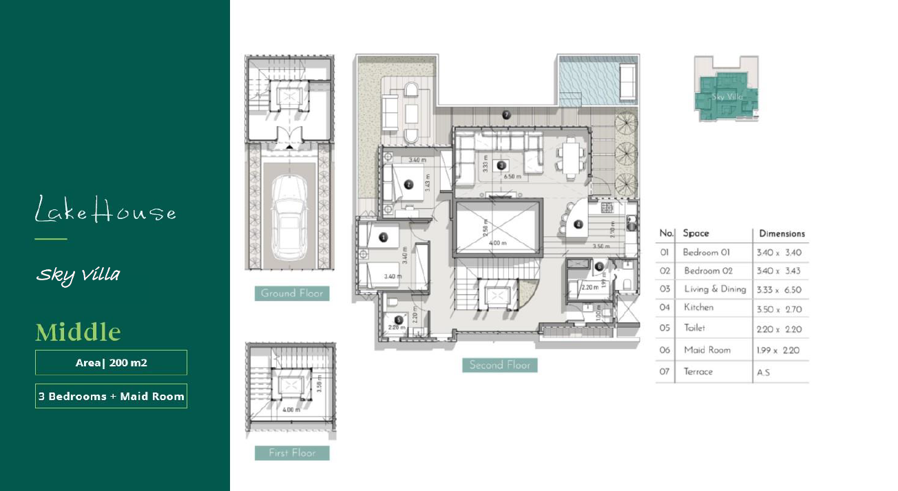 Floor plan for villa at Rosail