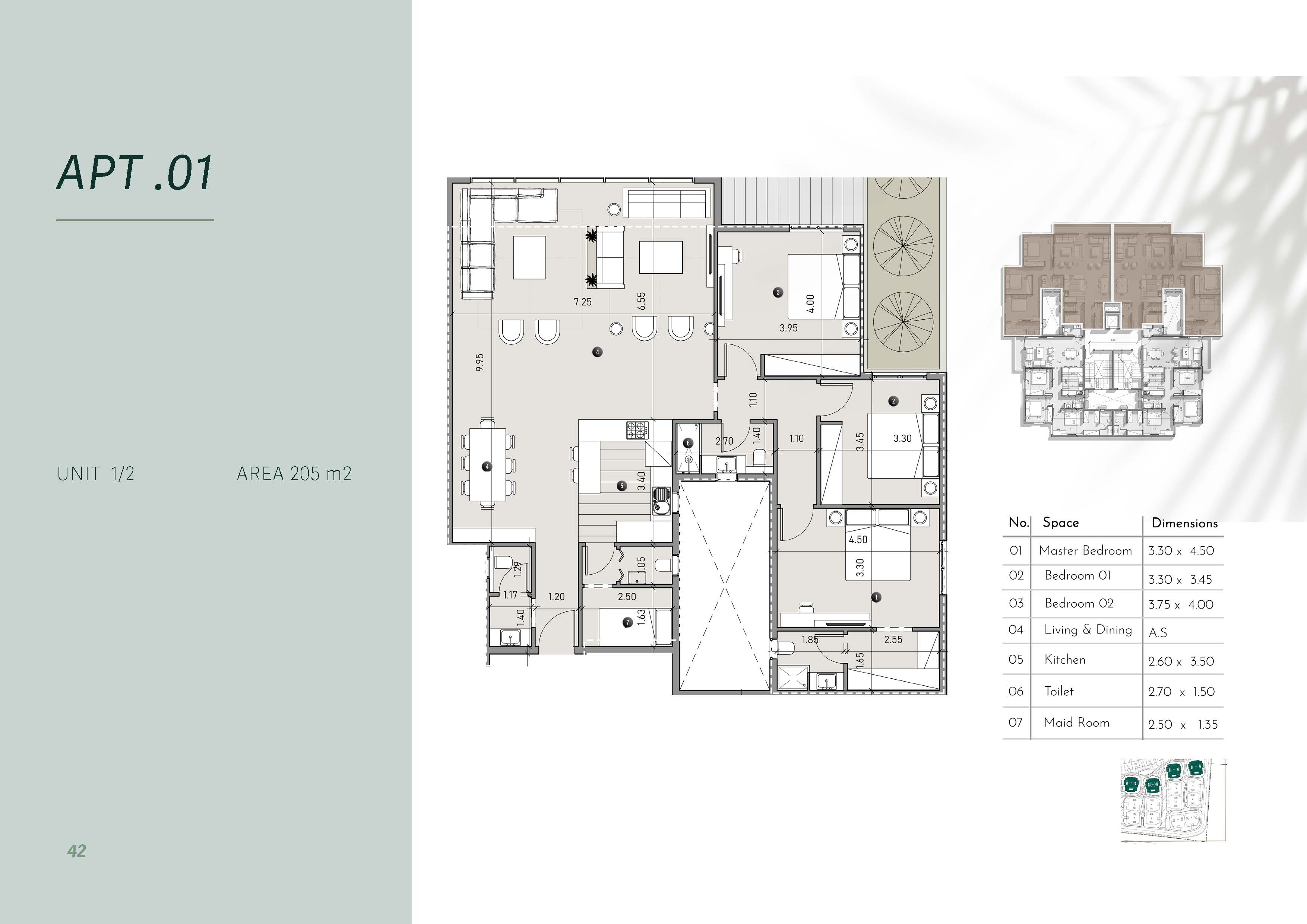 Floor plan for apartment at Rosail