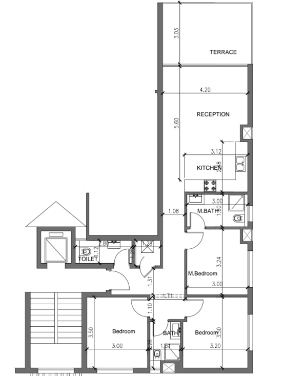 Floor plan for chalet at Cali Coast Ras El Hekma