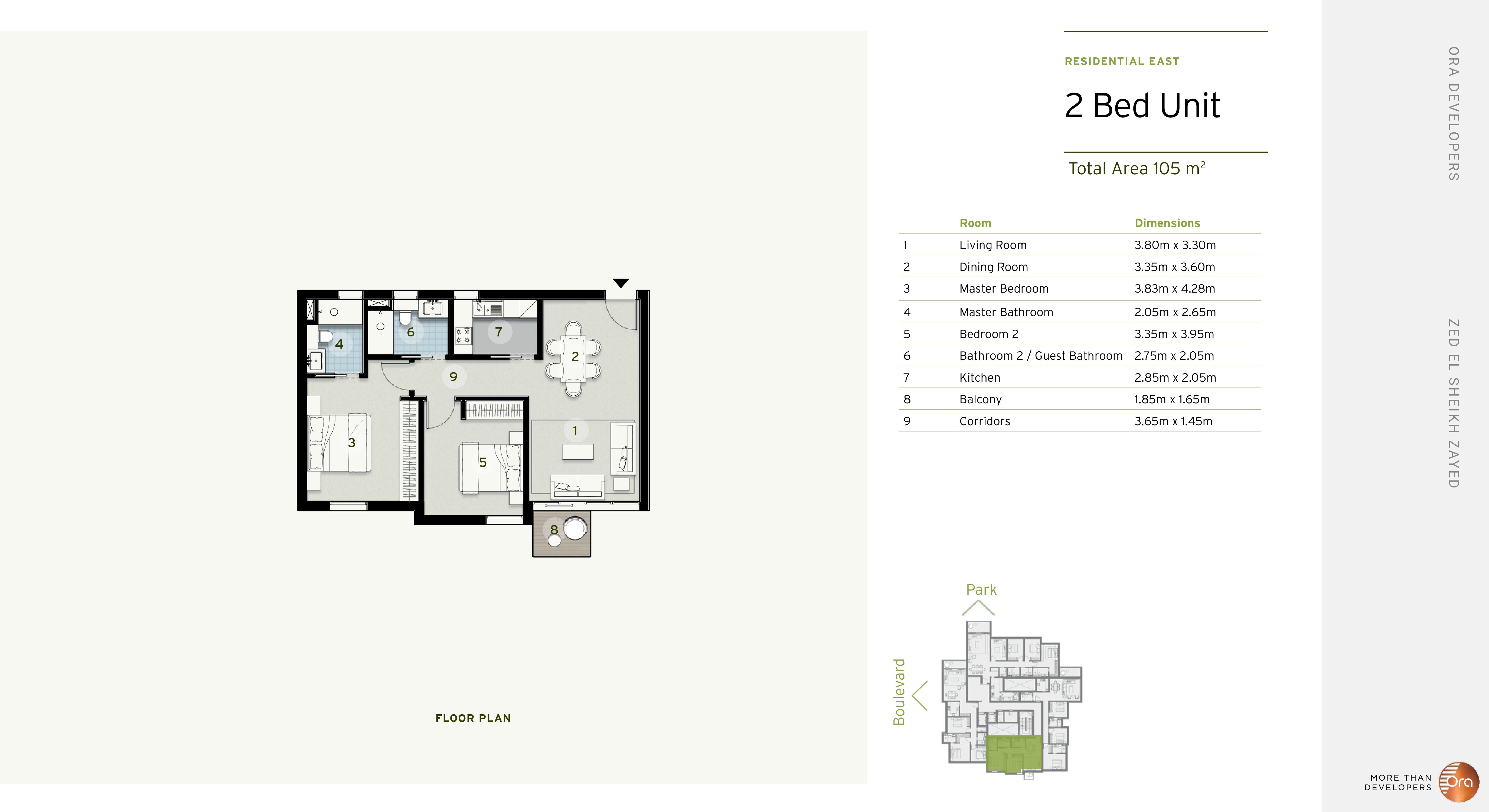 Floor plan for apartment at ZED