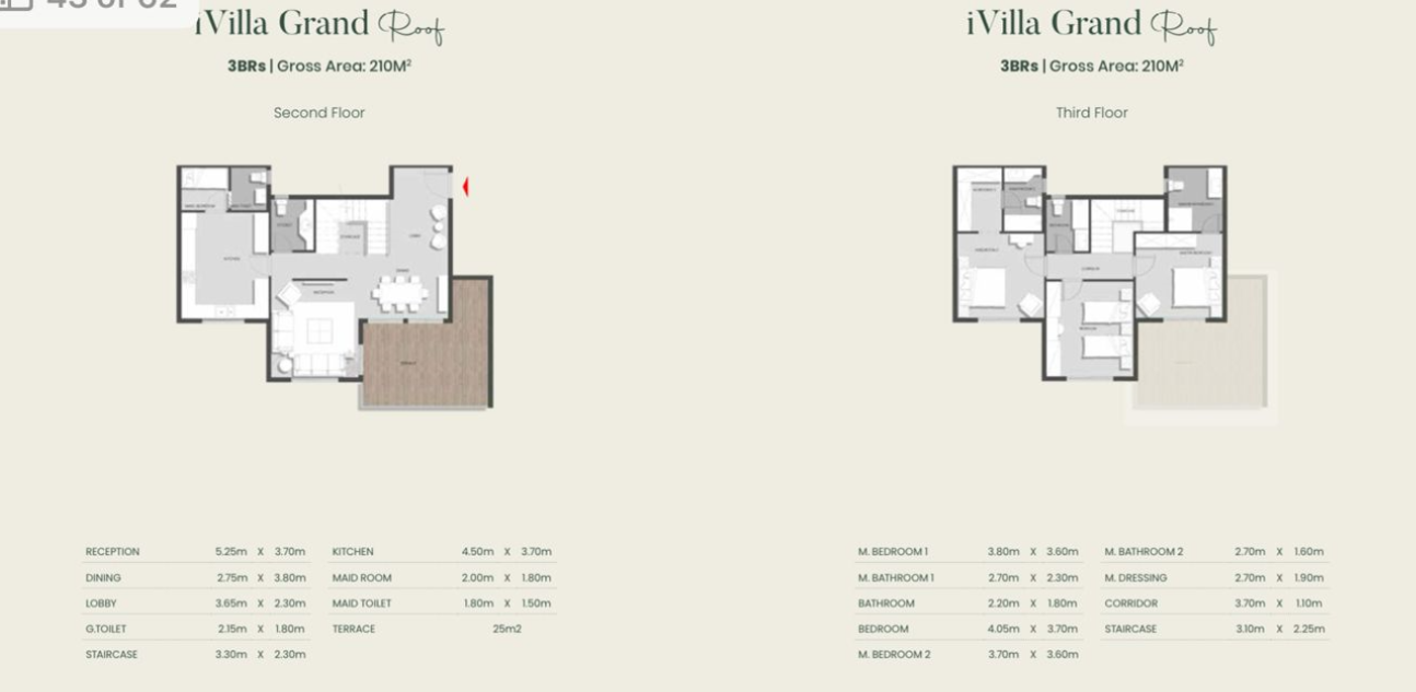 Floor plan for duplex at Aliva Mountain View Mostakbal City