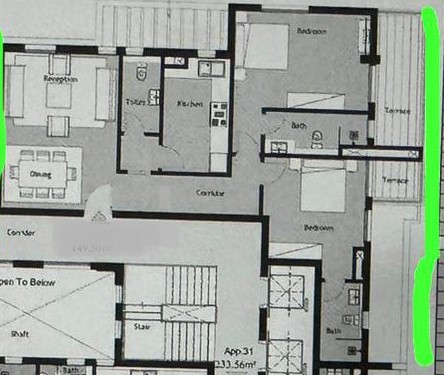 Floor plan for apartment at Palm Hills Alexandria