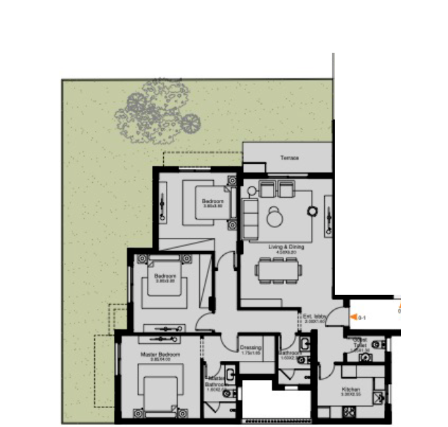Floor plan for apartment at O West Orascom