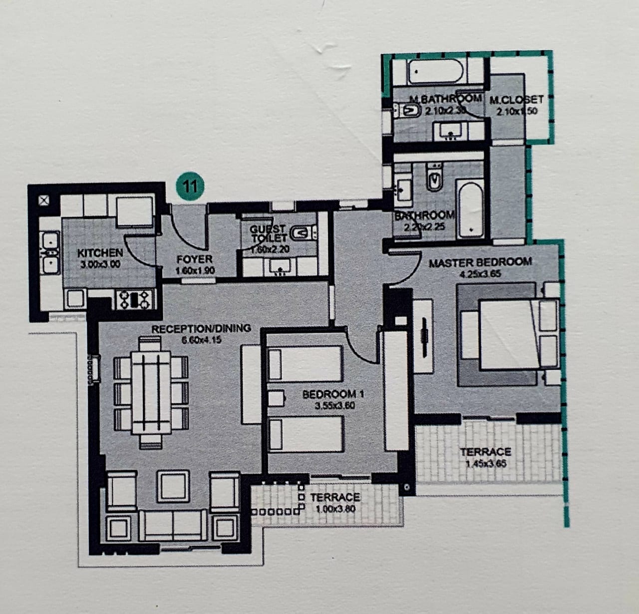 Floor plan for apartment at Villette