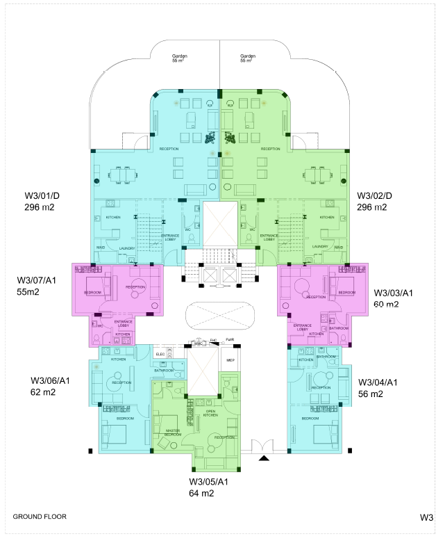 Floor plan for apartment at White Residence