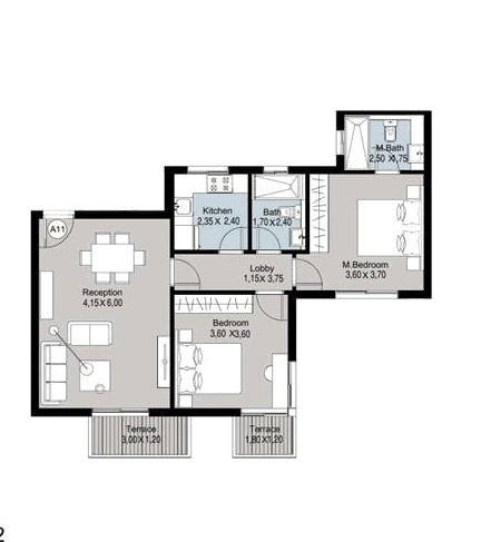 Floor plan for apartment at Monark Residence