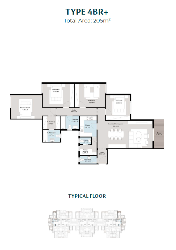 Floor plan for apartment at Acasa Mia
