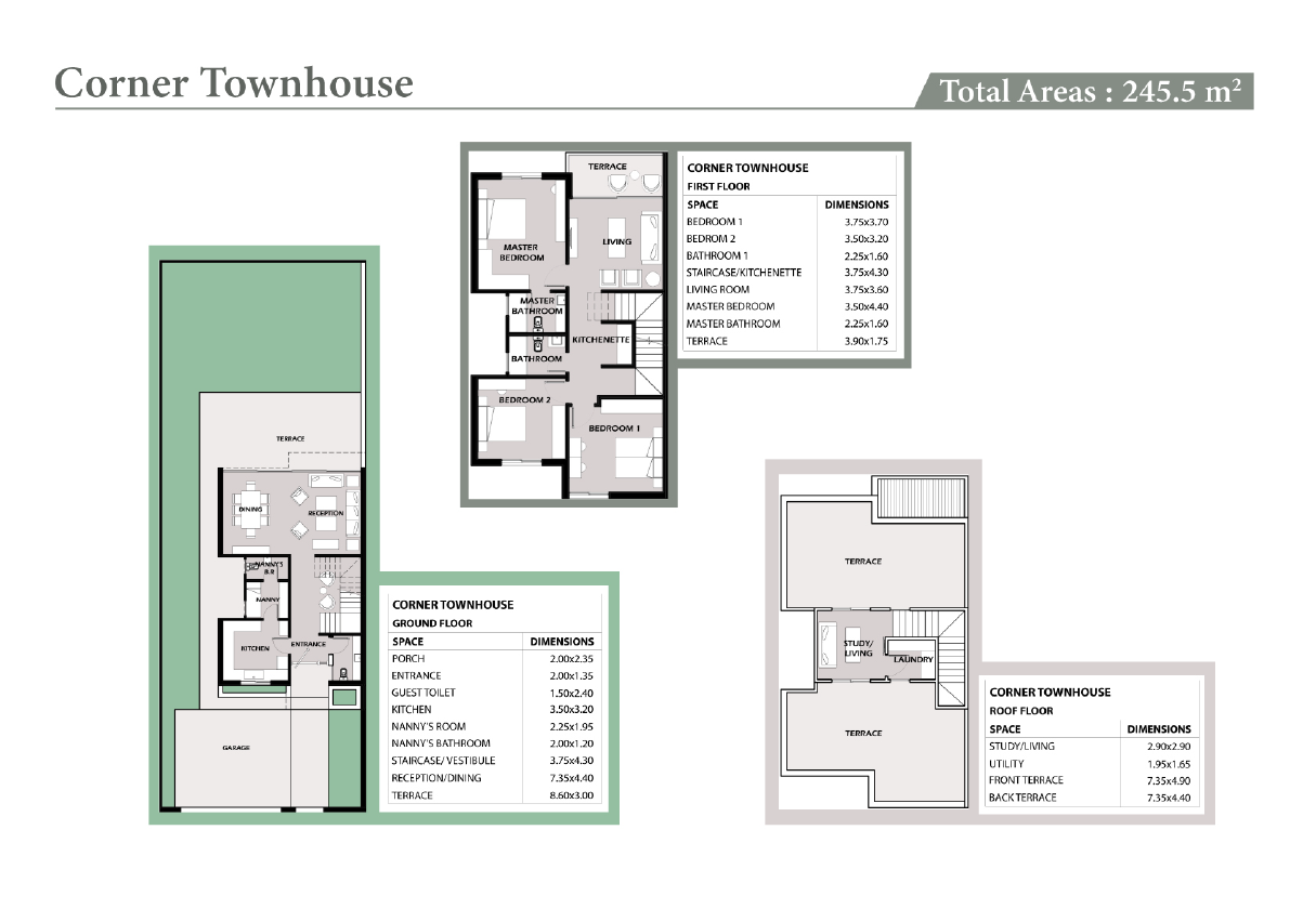 Floor plan for townhouse at West End