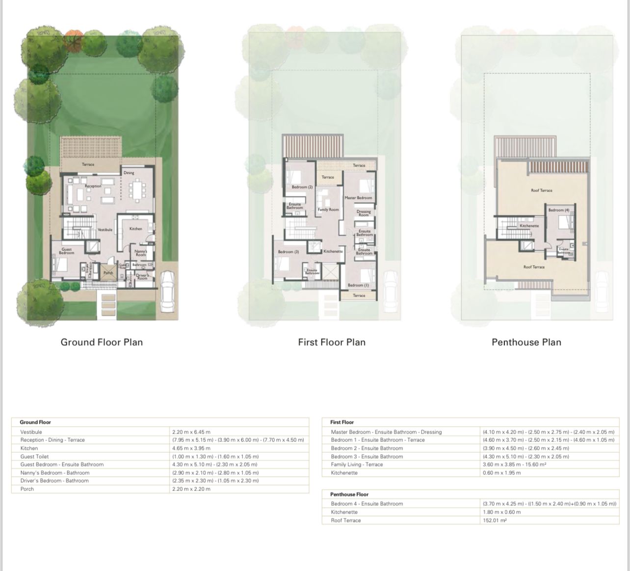 Floor plan for villa at Palm Hills New Cairo