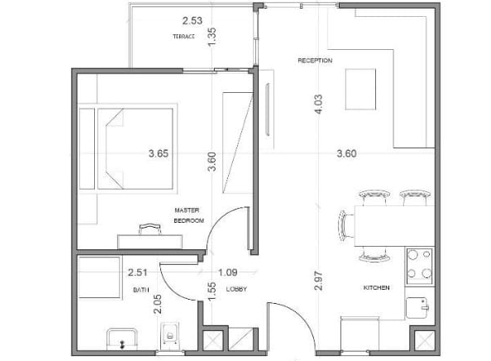 Floor plan for apartment at Zahra Morshedy Group