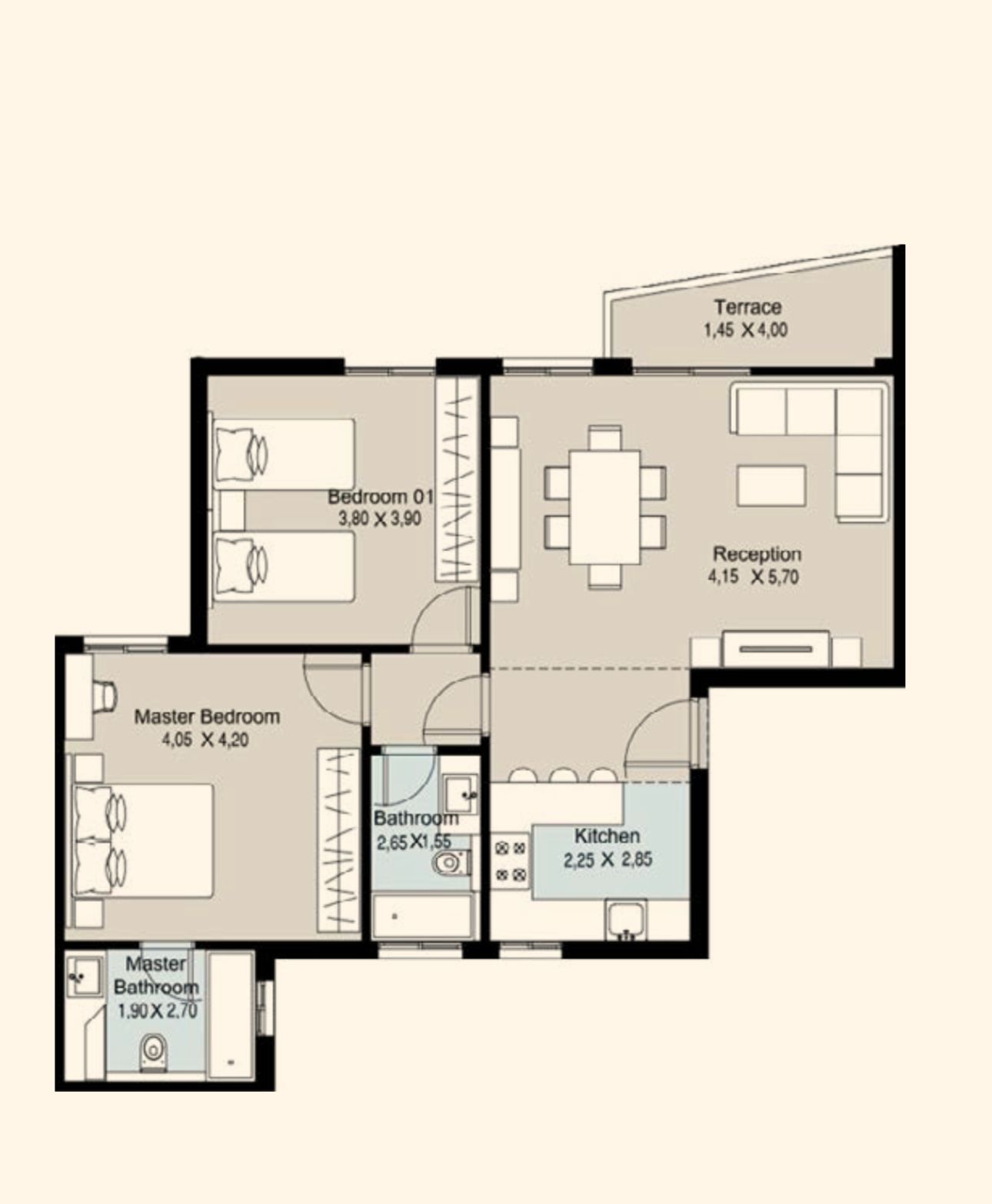 Floor plan for apartment at The Brooks