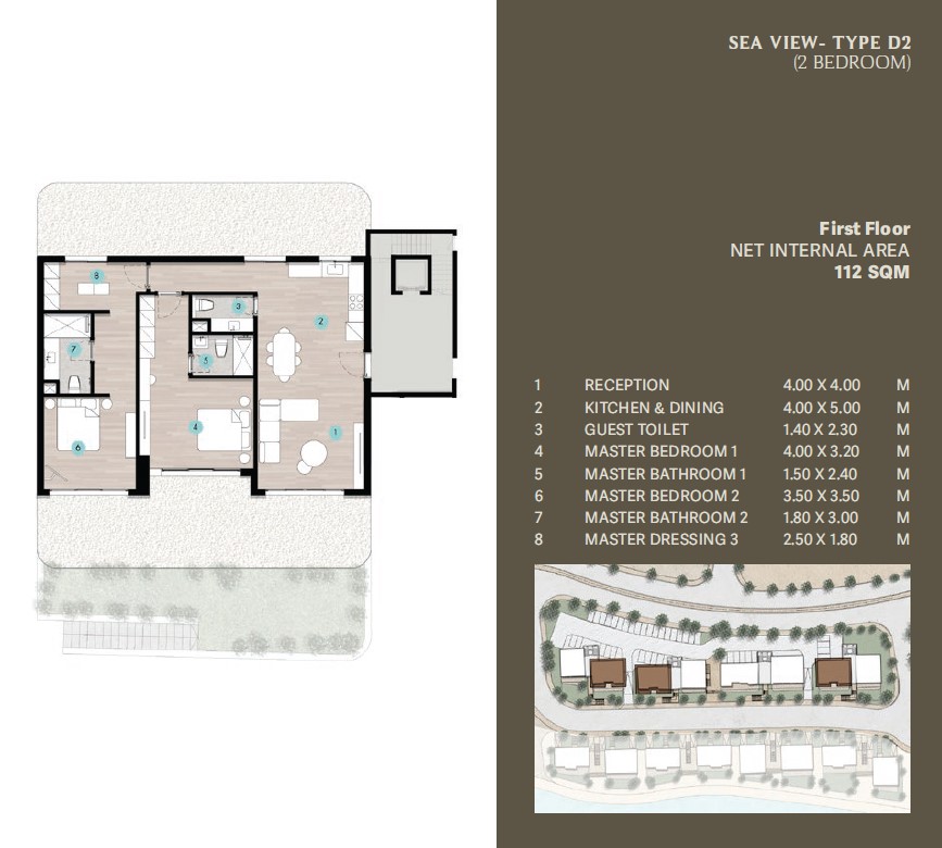 Floor plan for chalet at Azha North Coast
