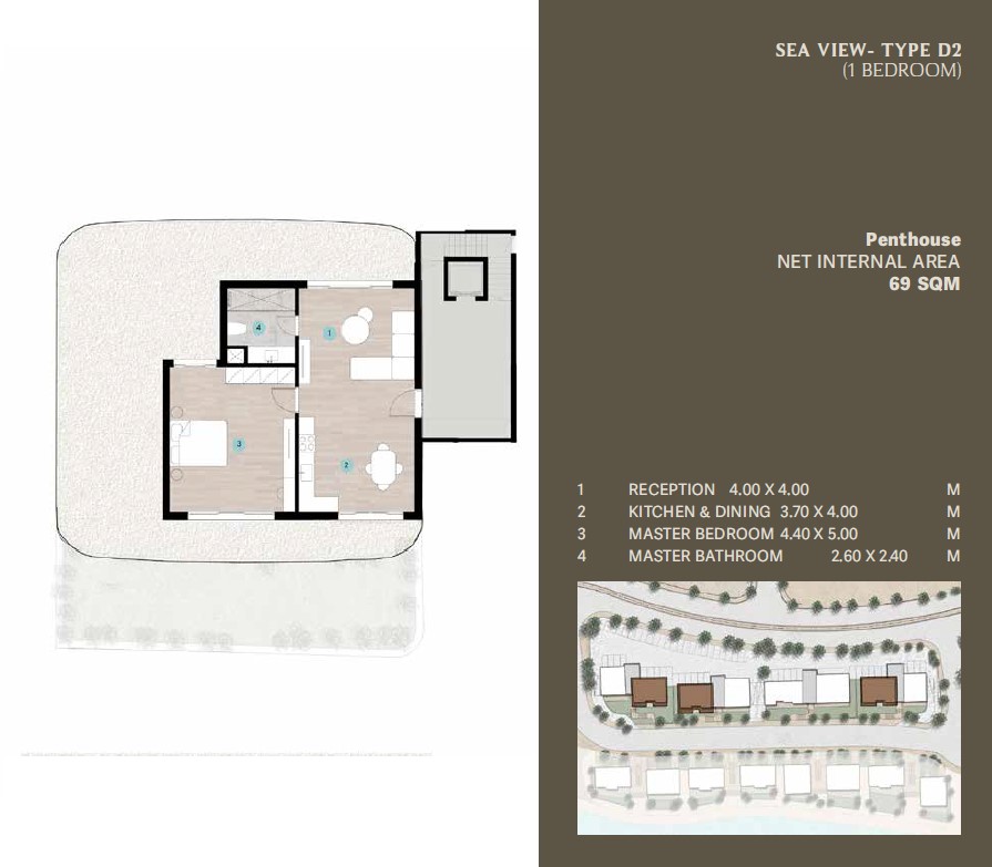 Floor plan for penthouse at Azha North Coast