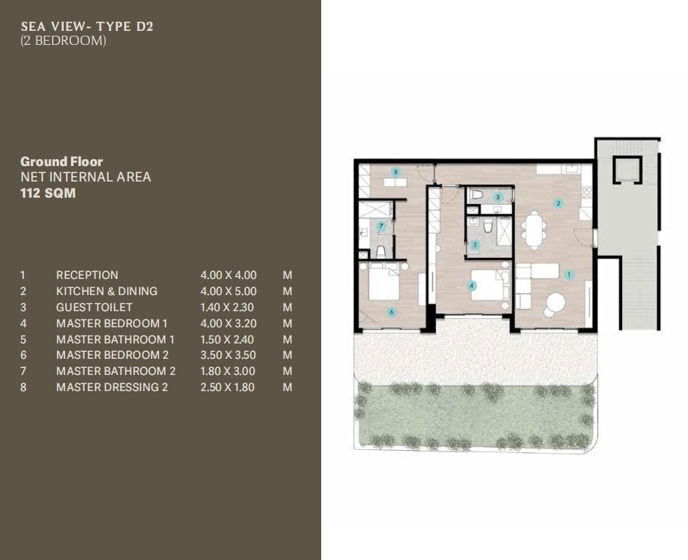 Floor plan for chalet at Azha North Coast