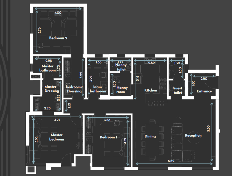 Floor plan for apartment at Eastown