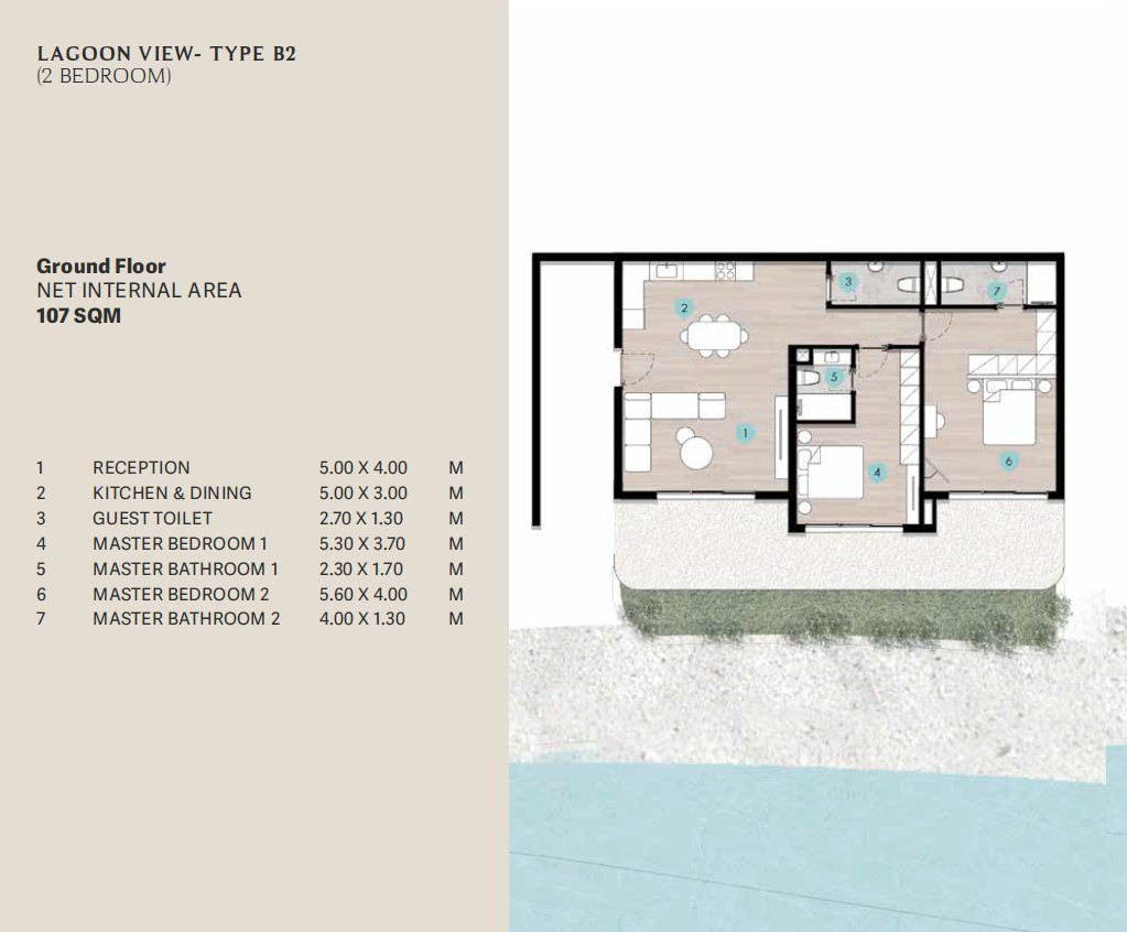 Floor plan for chalet at Azha North Coast