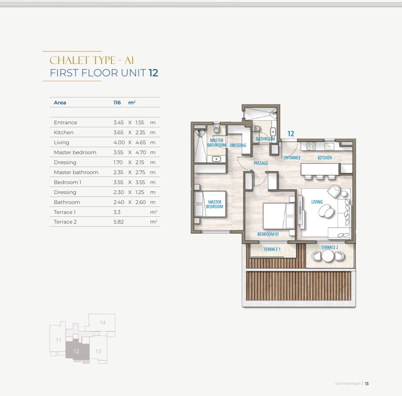 Floor plan for chalet at Southmed