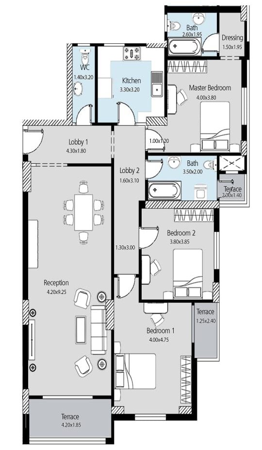 Floor plan for apartment at Oro New capital
