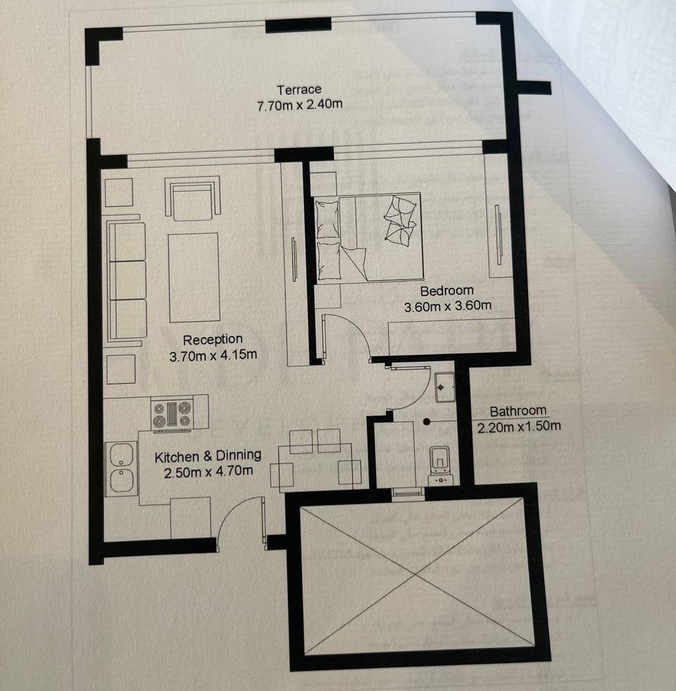 Floor plan for chalet at Hyde Park North - Seashore