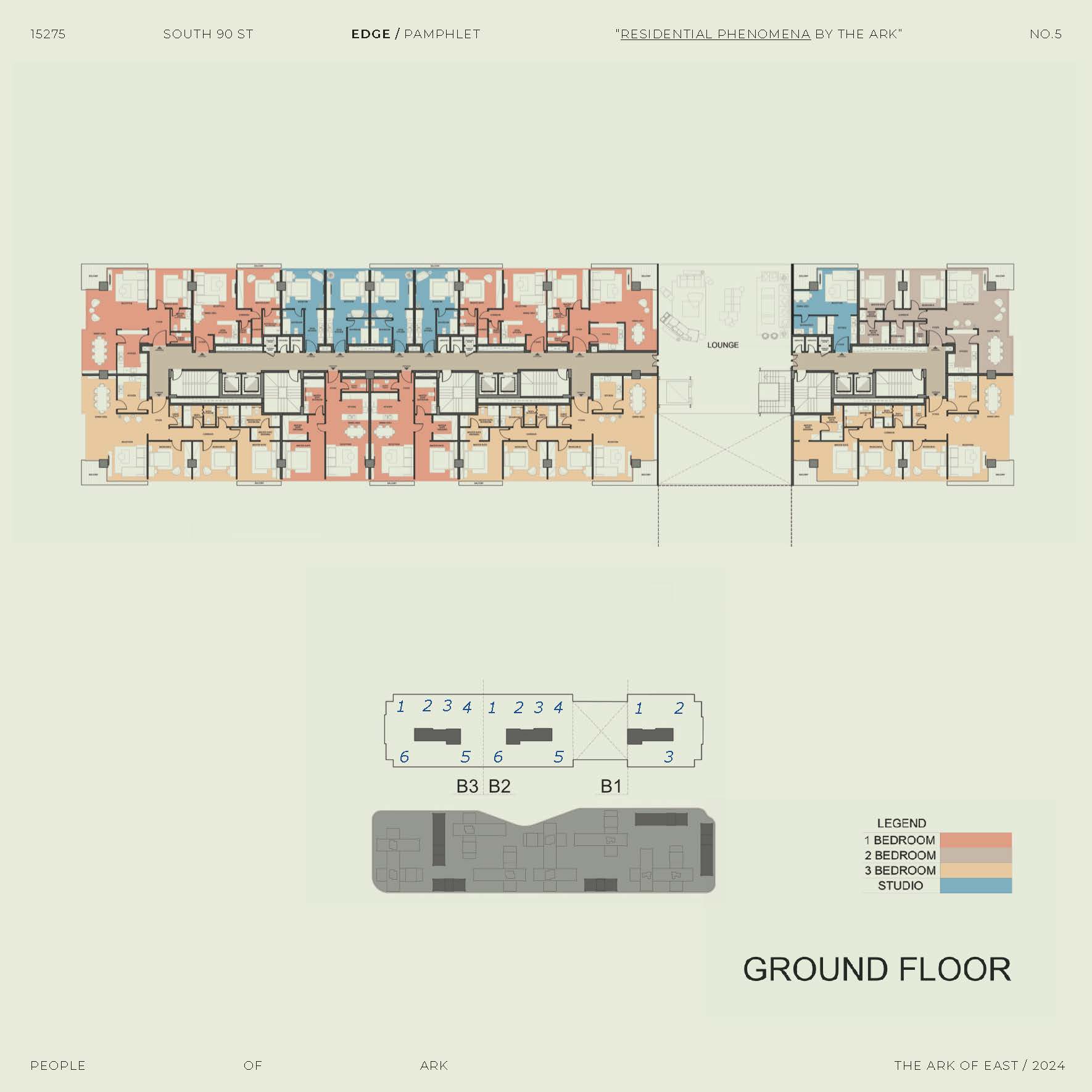 Floor plan for studio at Edge