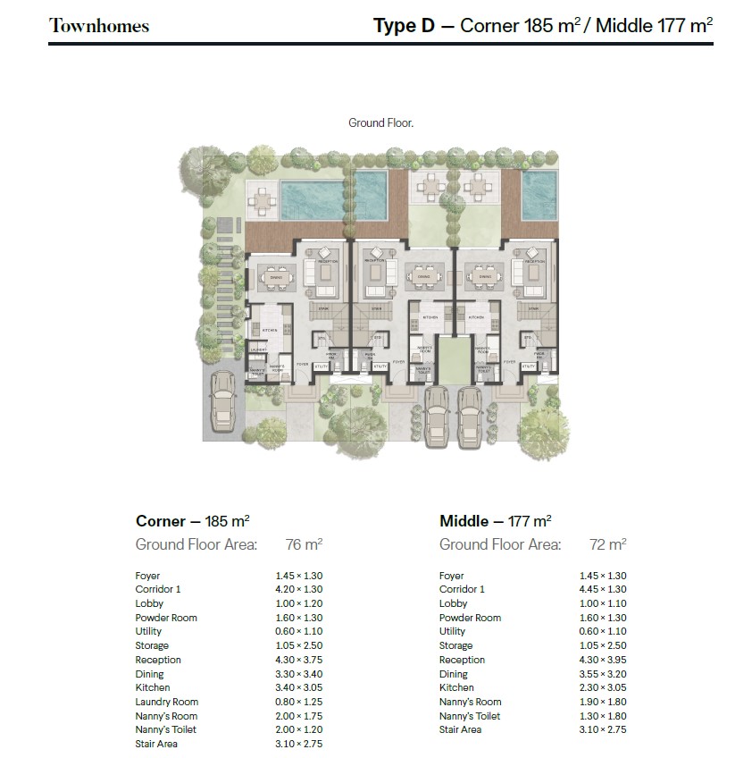Floor plan for townhouse at Ever New Cairo