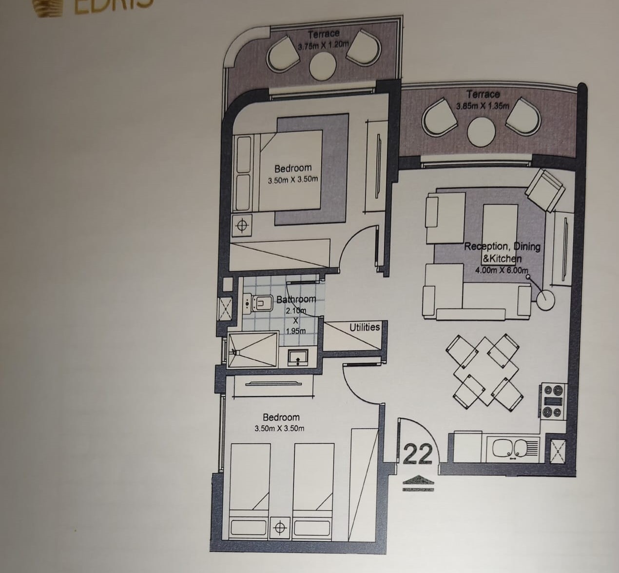 Floor plan for chalet at Koun
