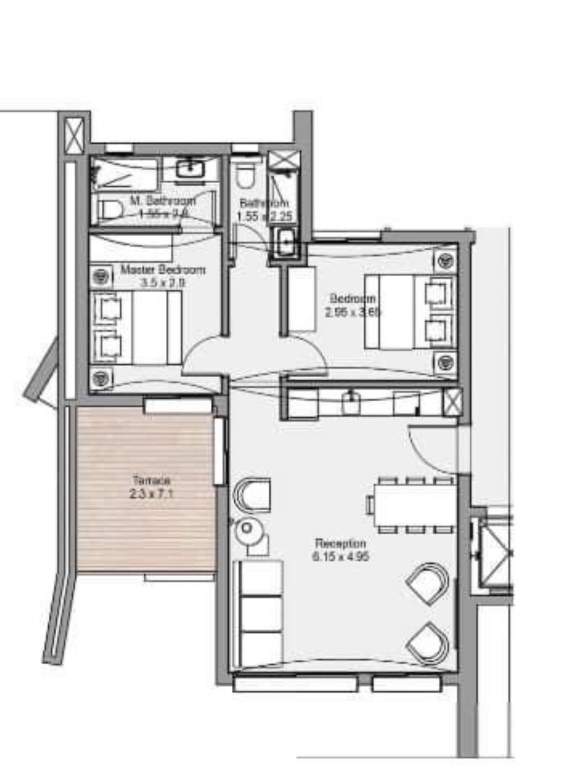Floor plan for chalet at Salt