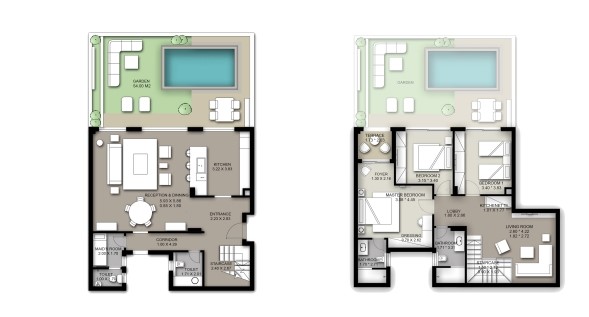 Floor plan for villa at Trio